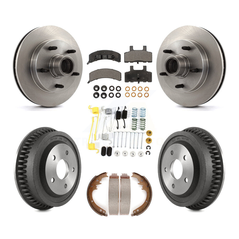 [Front+Rear] 94-99 Dodge Ram 1500 RWD Premium OE Brake Rotor Drum Kit & Ceramic Pads For Max Braking