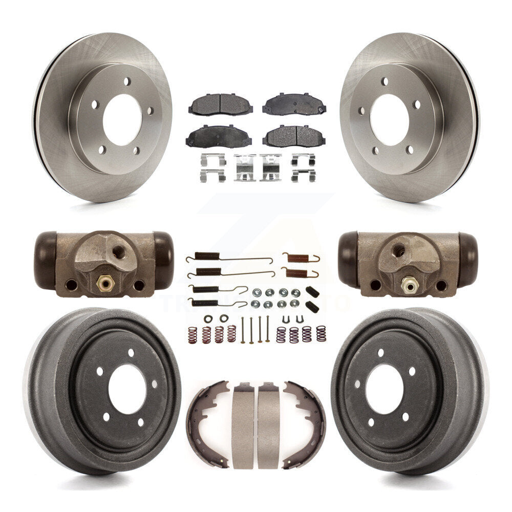 Front Rear Disc Brake Rotors Ceramic Pads And Drum Kit (9Pc) For Ford F-150 4WD