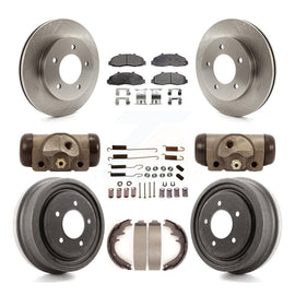 Front Rear Disc Brake Rotors Ceramic Pads And Drum Kit (9Pc) For Ford F-150 4WD