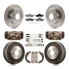 Front Rear Disc Brake Rotors Ceramic Pad Drum Kit (9Pc) For Dodge Dakota Durango