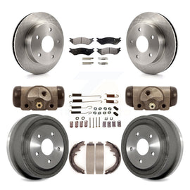 [Front+Rear] 00-01 Dodge Ram 1500 4WD Premium OE Brake Rotor Drum Kit & Ceramic Pads For Max Braking
