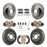 Front Rear Disc Brake Rotors Ceramic Pads And Drum Kit (9Pc) For Honda Civic