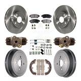 Front Rear Brake Rotor Ceramic Pad & Drum Kit (9Pc) For Toyota Corolla Geo Prizm