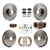 Front Rear Brake Rotors Ceramic Pad & Drum Kit (9Pc) For 2003-2005 Toyota Celica
