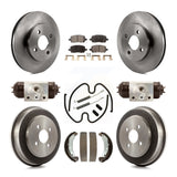 Front Rear Brake Rotor Ceramic Pad Drum Kit (9Pc) For Chevrolet Cobalt Saturn G5