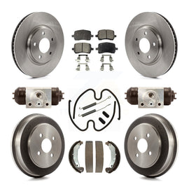 Front Rear Disc Brake Rotors Ceramic Pads And Drum Kit (9Pc) For Pontiac Pursuit