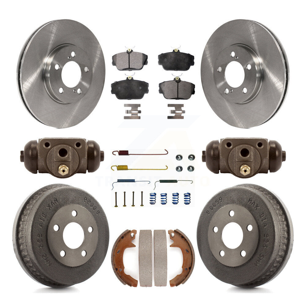 Front Rear Brake Rotors Ceramic Pad Drum Kit (9Pc) For Ford Taurus Mercury Sable