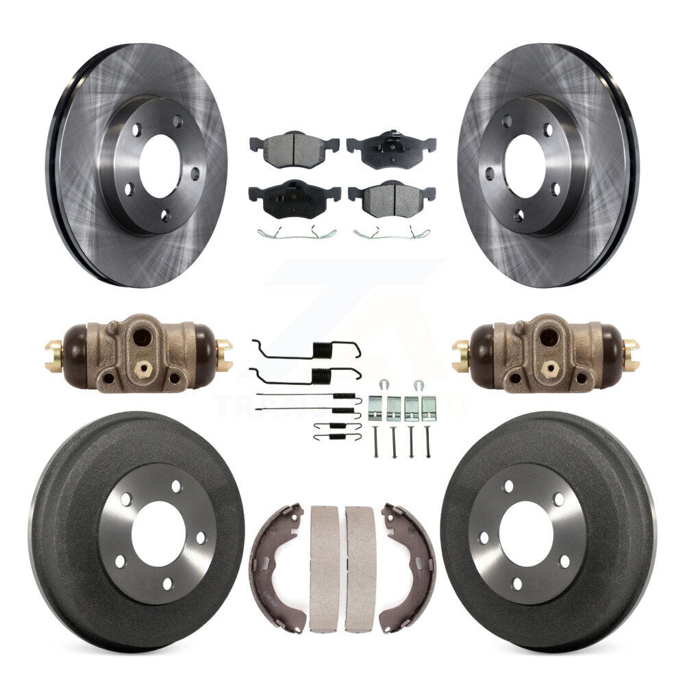 Front Rear Brake Rotors Ceramic Pad Drum Kit (9Pc) For Ford Escape Mazda Tribute