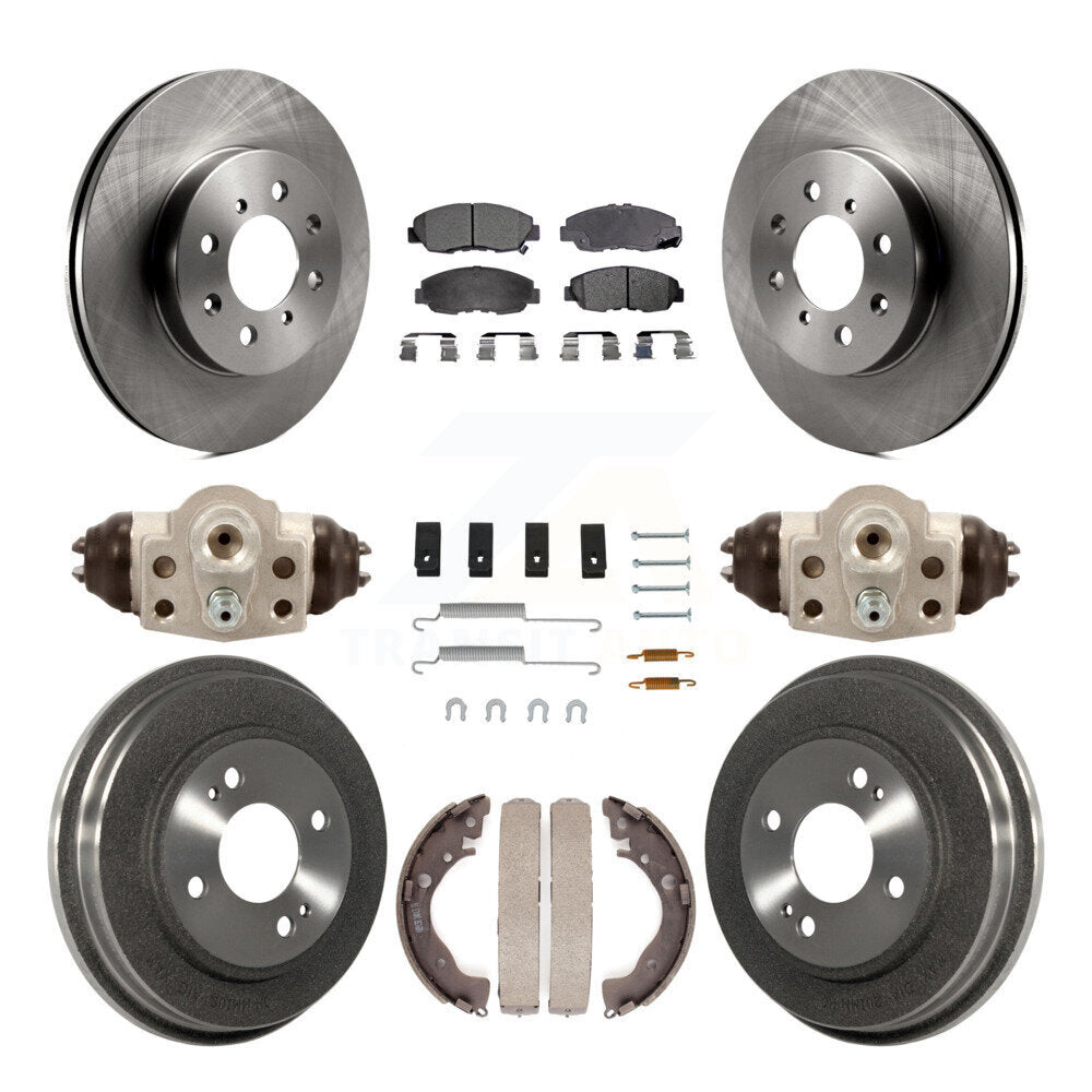 Rotors de frein à disque avant et arrière, plaquettes en céramique et Kit de tambour (9 pièces) pour Honda Insight 