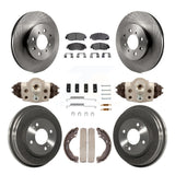 Rotors de frein à disque avant et arrière, plaquettes en céramique et Kit de tambour (9 pièces) pour Honda Insight 