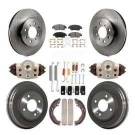 Rotors de frein à disque avant et arrière, plaquettes en céramique et Kit de tambour (9 pièces) pour Honda Fit 