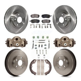 Front Rear Disc Brake Rotors Ceramic Pads And Drum Kit (9Pc) For Subaru Impreza