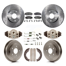 [Front+Rear] 2011 Honda Civic GX Premium OE Brake Rotor Drum Kit & Ceramic Pads For Max Braking