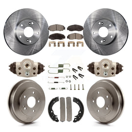Rotors de frein à disque avant et arrière, plaquettes en céramique et Kit de tambour (9 pièces) pour Honda Civic GX 