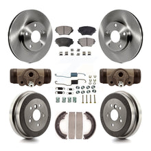 Load image into Gallery viewer, Front Rear Brake Rotors Ceramic Pad Drum Kit (9Pc) For 02 Toyota RAV4 GAS engine