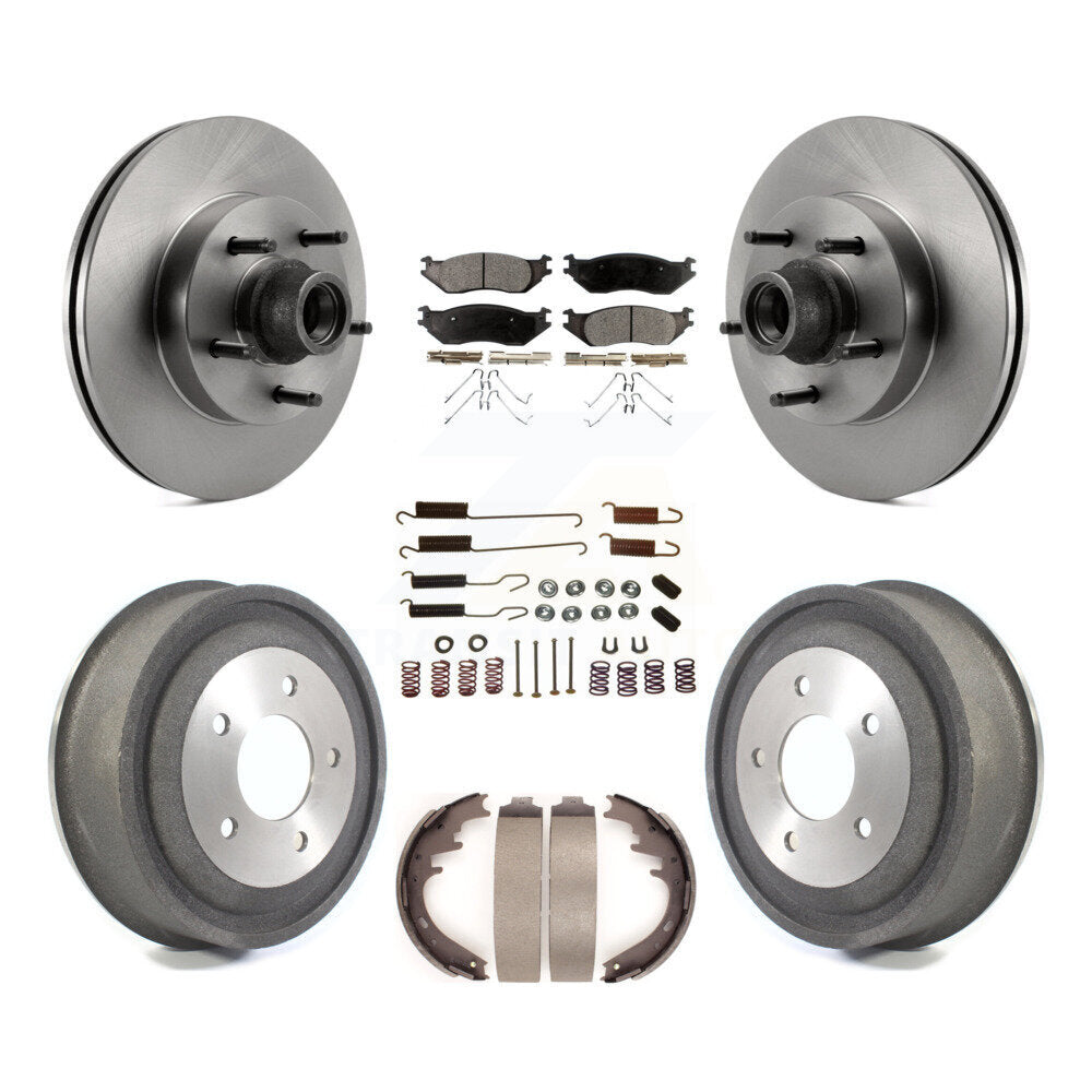 Kit de tampons et tambours en céramique pour moyeu de rotor de frein à disque avant et arrière (7 pièces) pour Ford E-150 2004 