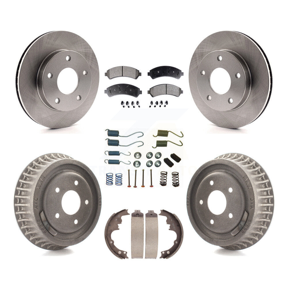 Front Rear Brake Rotor Ceramic Pad Drum Kit (7Pc) For Chevrolet Blazer GMC Jimmy