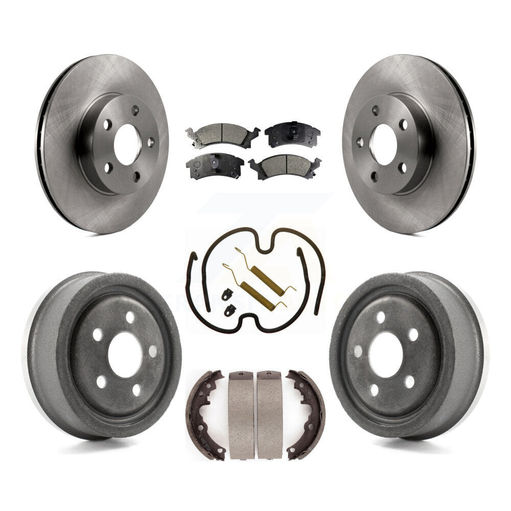 Front Rear Disc Brake Rotors Ceramic Pads And Drum Kit (7Pc) For Pontiac Sunfire