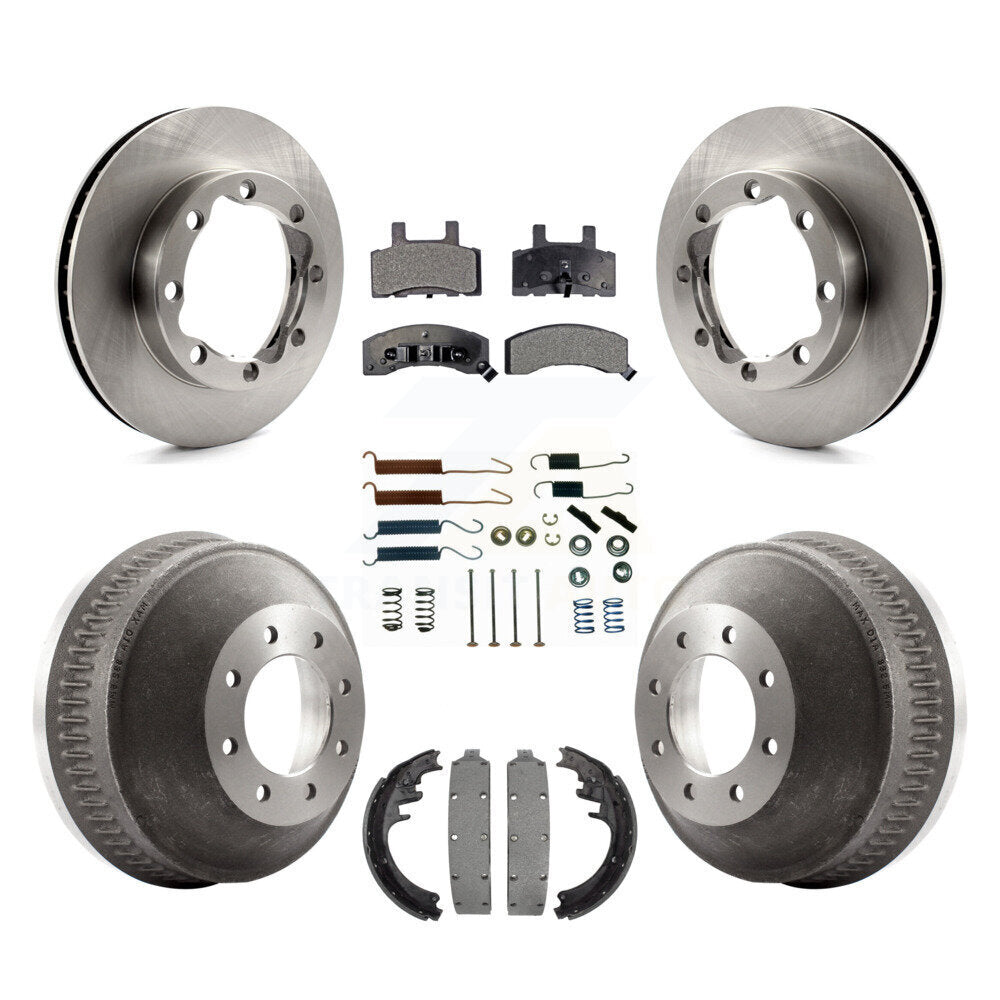 Front Rear Disc Brake Rotor Ceramic Pad & Drum Kit (7Pc) For K3500 Chevrolet GMC