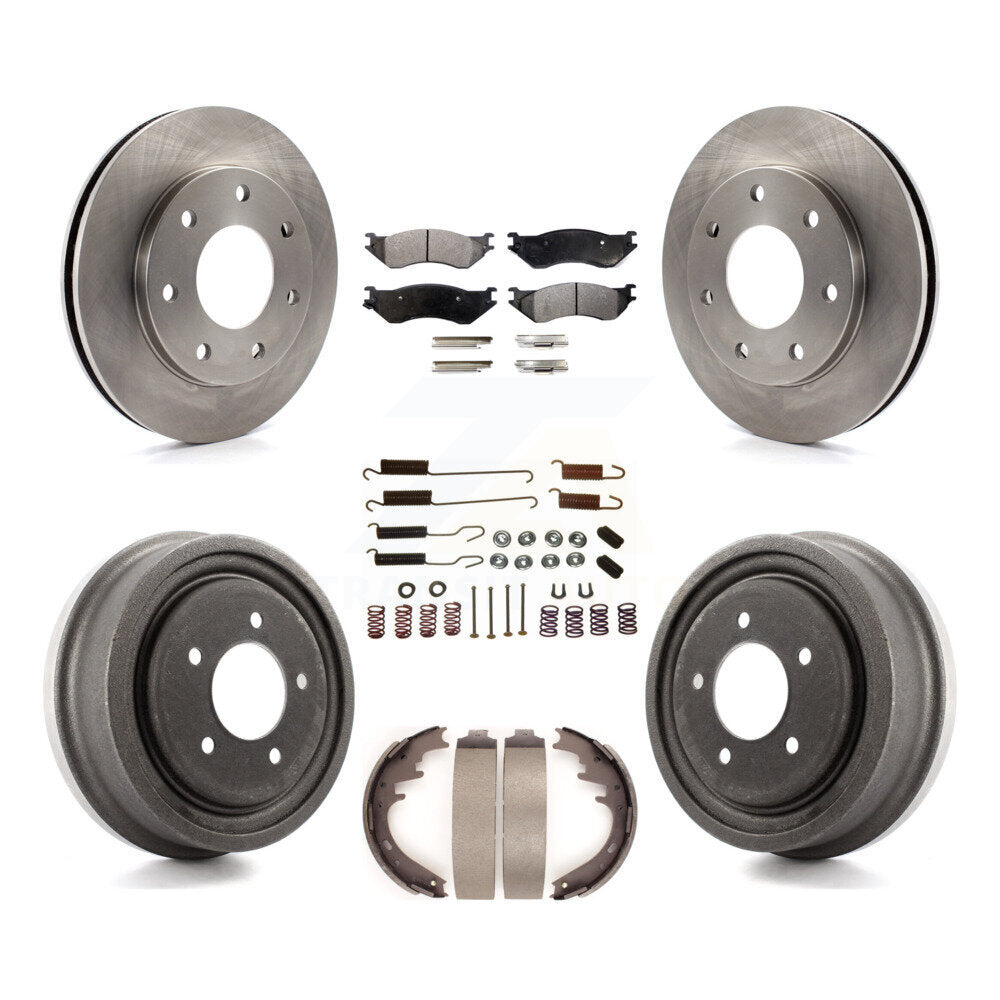 [Front+Rear] 1999 Ford F-150 4WD Premium OE Brake Rotor Drum Kit & Ceramic Pads For Max Braking
