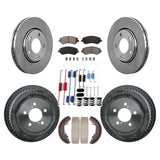 Front Rear Disc Brake Rotor Ceramic Pad Drum Kit (7Pc) For Dodge Chrysler Town &
