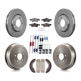 Front Rear Brake Rotor Ceramic Pad And Drum Kit (7Pc) For Dodge Caravan Chrysler
