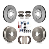 Front Rear Disc Brake Rotor Ceramic Pad & Drum Kit (7Pc) For Dodge Grand Caravan