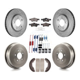 Front Rear Brake Rotor Ceramic Pad Drum Kit (7Pc) For Dodge Caravan Grand Town &