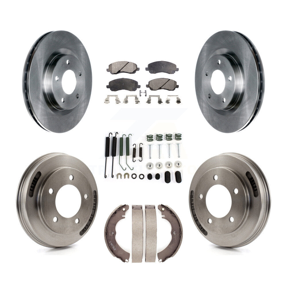 Front Rear Brake Rotor Ceramic Pad Drum Kit (7Pc) For 2008 Mitsubishi Lancer GTS