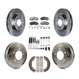 Front Rear Brake Rotor Ceramic Pad Drum Kit (7Pc) For 2008 Mitsubishi Lancer GTS