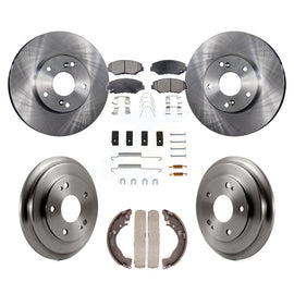 Front Rear Disc Brake Rotors Ceramic Pads And Drum Kit (7Pc) For Honda Civic