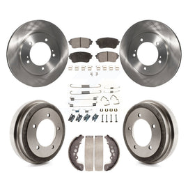 Front Rear Disc Brake Rotor Ceramic Pad & Drum Kit (7Pc) For Suzuki Grand Vitara