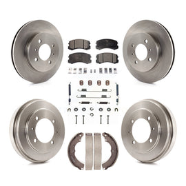 Front Rear Disc Brake Rotors Ceramic Pad Drum Kit (7Pc) For Mitsubishi Lancer ES