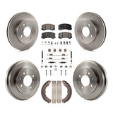Front Rear Disc Brake Rotor Ceramic Pad And Drum Kit (7Pc) For Mitsubishi Lancer