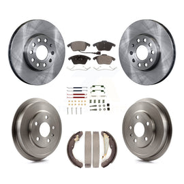 Front Rear Disc Brake Rotors Ceramic Pad And Drum Kit (7Pc) For Volkswagen Jetta
