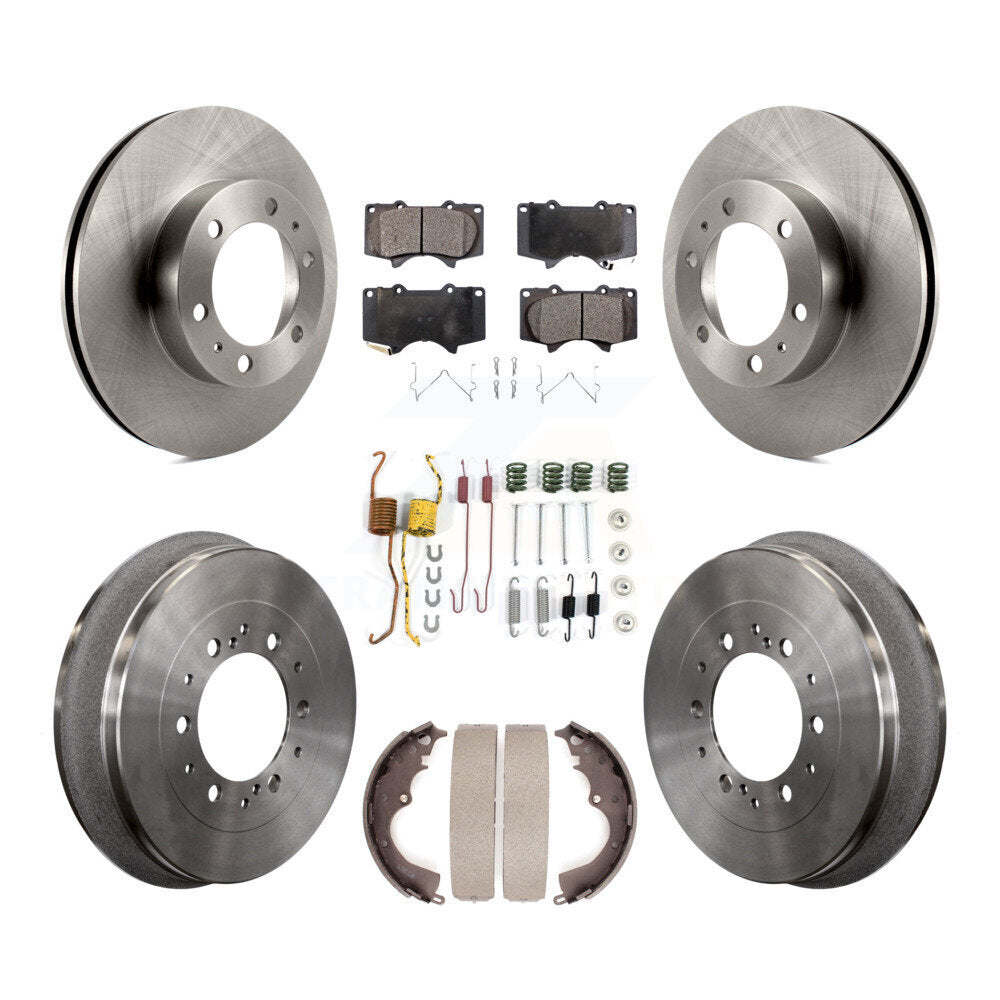 Front Rear Disc Brake Rotors Ceramic Pads And Drum Kit (7Pc) For Toyota Tacoma