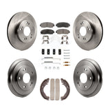Front Rear Disc Brake Rotors Ceramic Pads And Drum Kit (7Pc) For Honda Civic