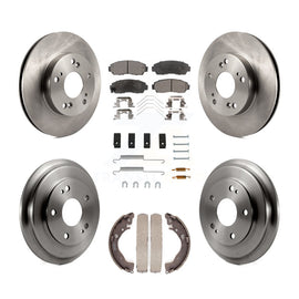 Front Rear Disc Brake Rotors Ceramic Pads And Drum Kit (7Pc) For Honda Civic