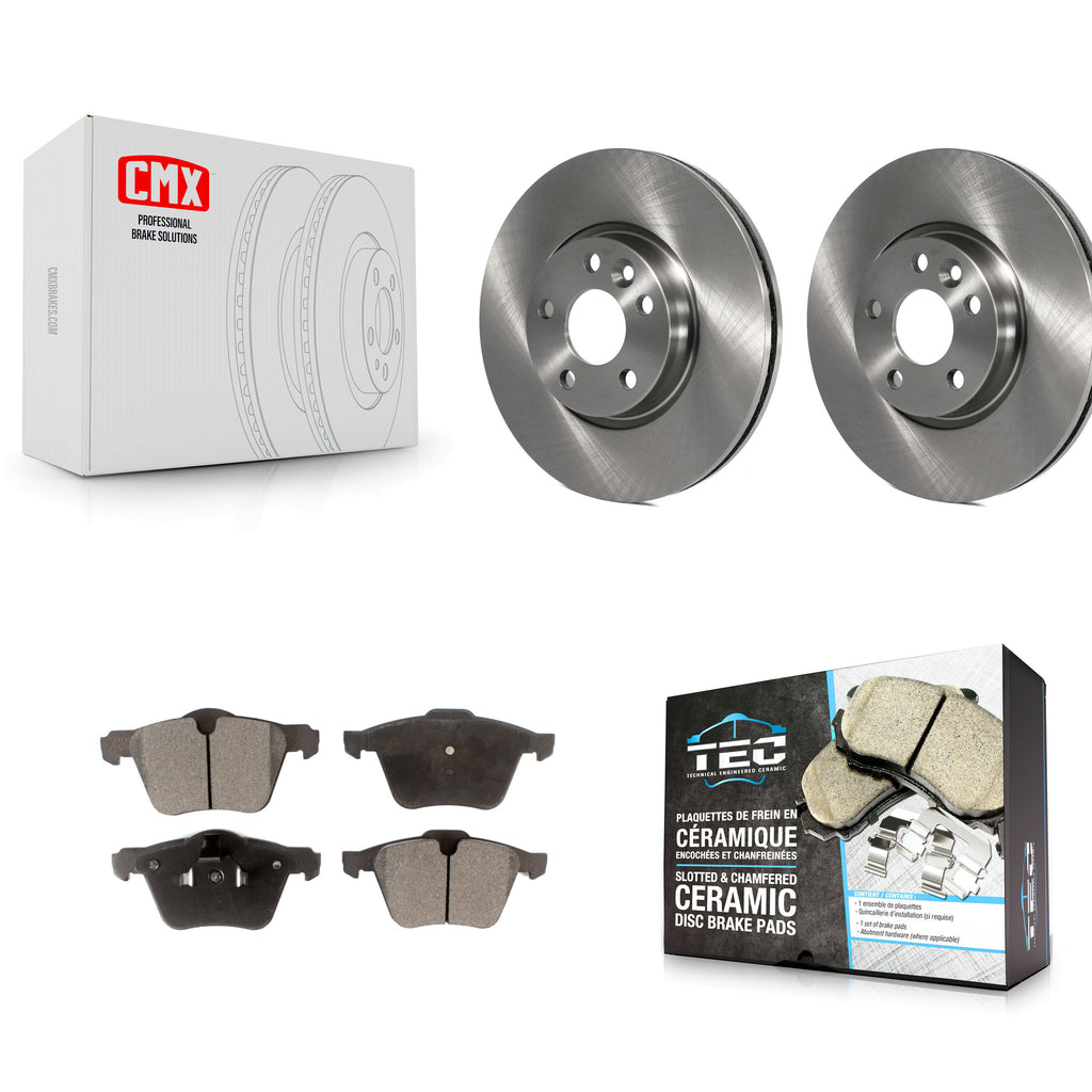 Kit de rotor de frein avant et de plaquettes en céramique pour Volvo V70 2008 avec diamètre 300 mm 