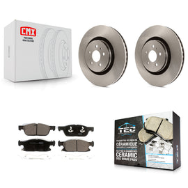 Front Disc Brake Rotor & Ceramic Pad Kit For Ford Fusion Lincoln MKZ Continental