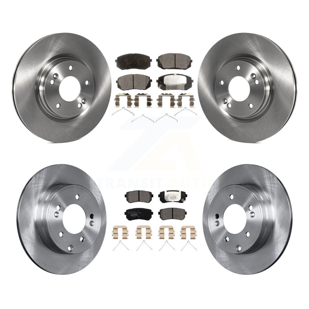 Front Rear Brake Rotors Ceramic Pad Kit For Kia Optima With Manual Parking