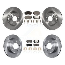 Front Rear Brake Rotors Ceramic Pad Kit For Kia Optima With Manual Parking