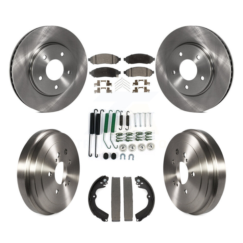 Front Rear Brake Rotor Ceramic Pad And Drum Kit (7Pc) For Nissan NV200 Chevrolet