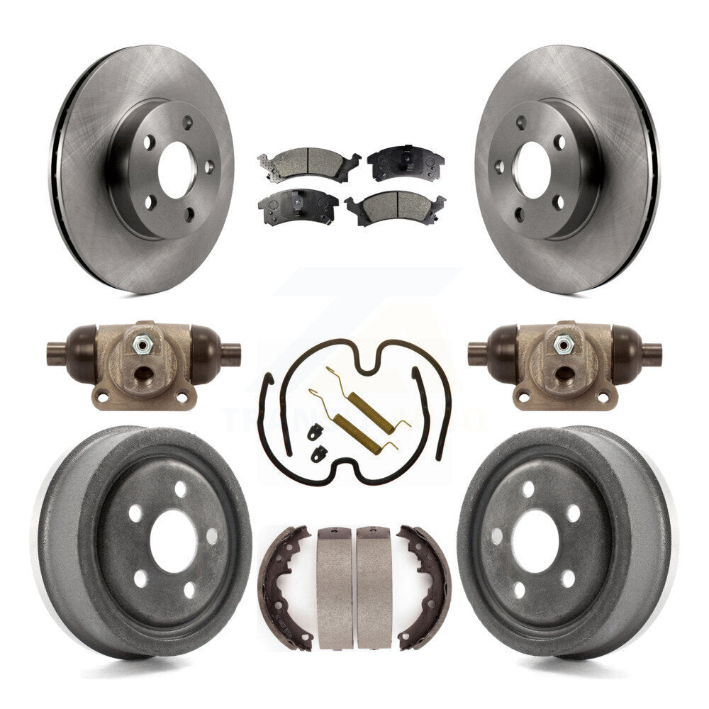 Front Rear Disc Brake Rotors Ceramic Pads And Drum Kit (9Pc) For Pontiac Sunfire