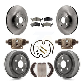 Front Rear Disc Brake Rotors Ceramic Pads And Drum Kit (9Pc) For Pontiac Sunfire