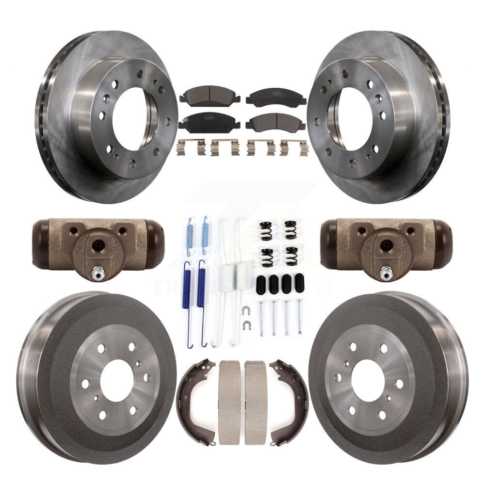 Front Rear Brake Rotor Ceramic Pad & Drum Kit (9Pc) For Chevrolet Silverado 1500