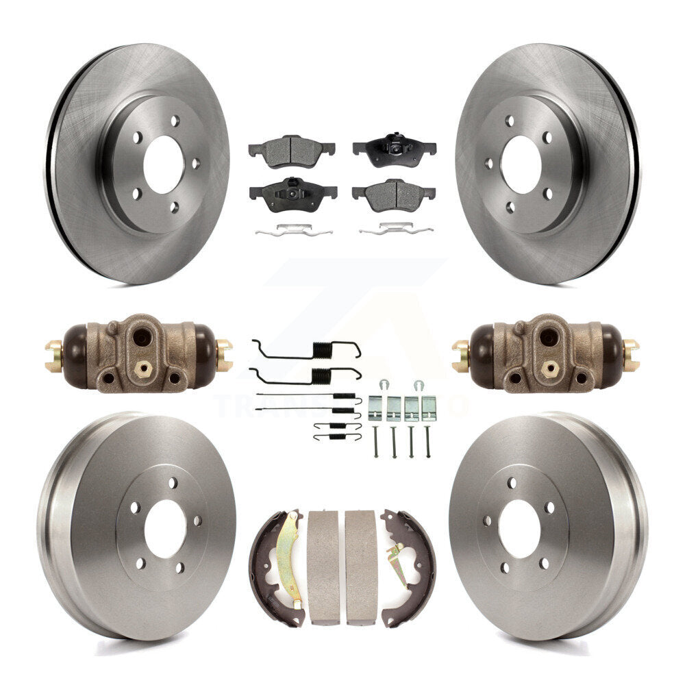 [Front+Rear] 2007 Ford Escape Mercury Premium OE Brake Rotor Drum Kit & Ceramic Pads For Max Braking