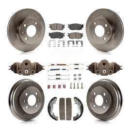 Front Rear Brake Rotor Ceramic Pad Drum Kit (9Pc) For Hyundai Accent To 09 30 05