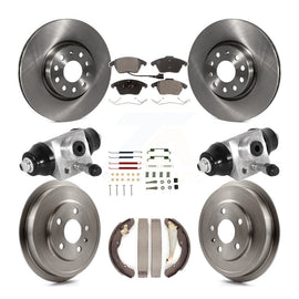 Front Rear Disc Brake Rotors Ceramic Pad And Drum Kit (9Pc) For Volkswagen Jetta