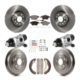 Front Rear Disc Brake Rotors Ceramic Pad And Drum Kit (9Pc) For Volkswagen Jetta
